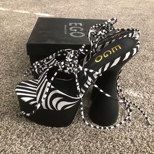 Sexy Ego Zebra Print Heels